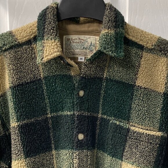 T.P. Saddle Blanket & Trading Co. Sherpa Patchwork Long Sleeve Shirt Size Medium - Picture 2 of 7